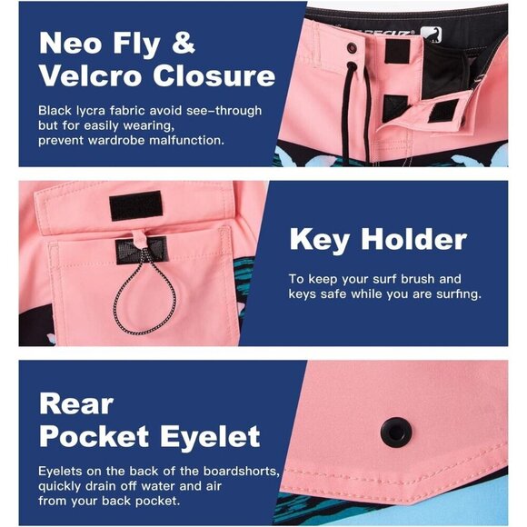 🆕 Brand New - Men's Pink Beach Board Short - Picture 5 of 6